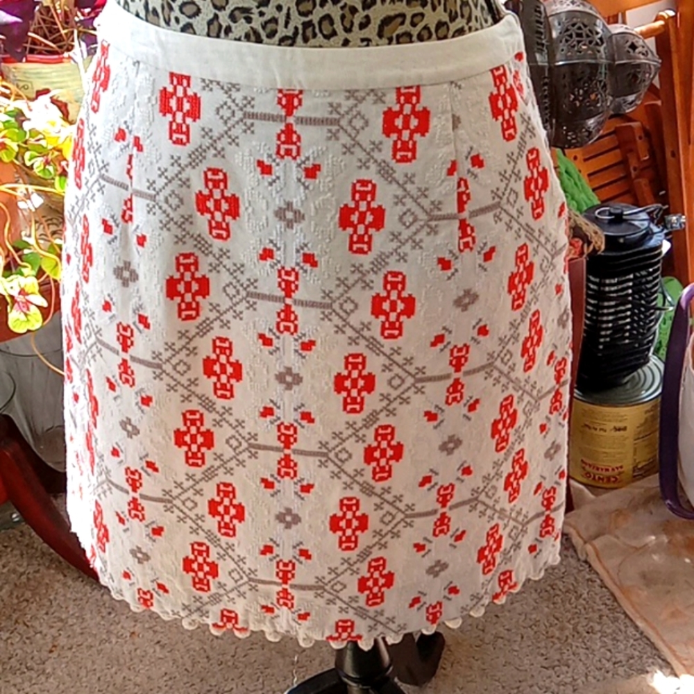 MAEVE Cotton,Lined,Embellished Miniskirt Size 6 From India